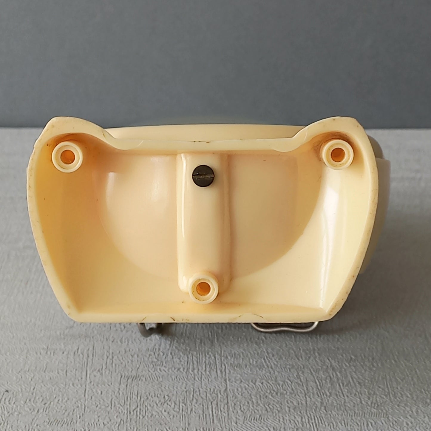 French vintage cream alarm clock by SMI, art deco mechanical clock