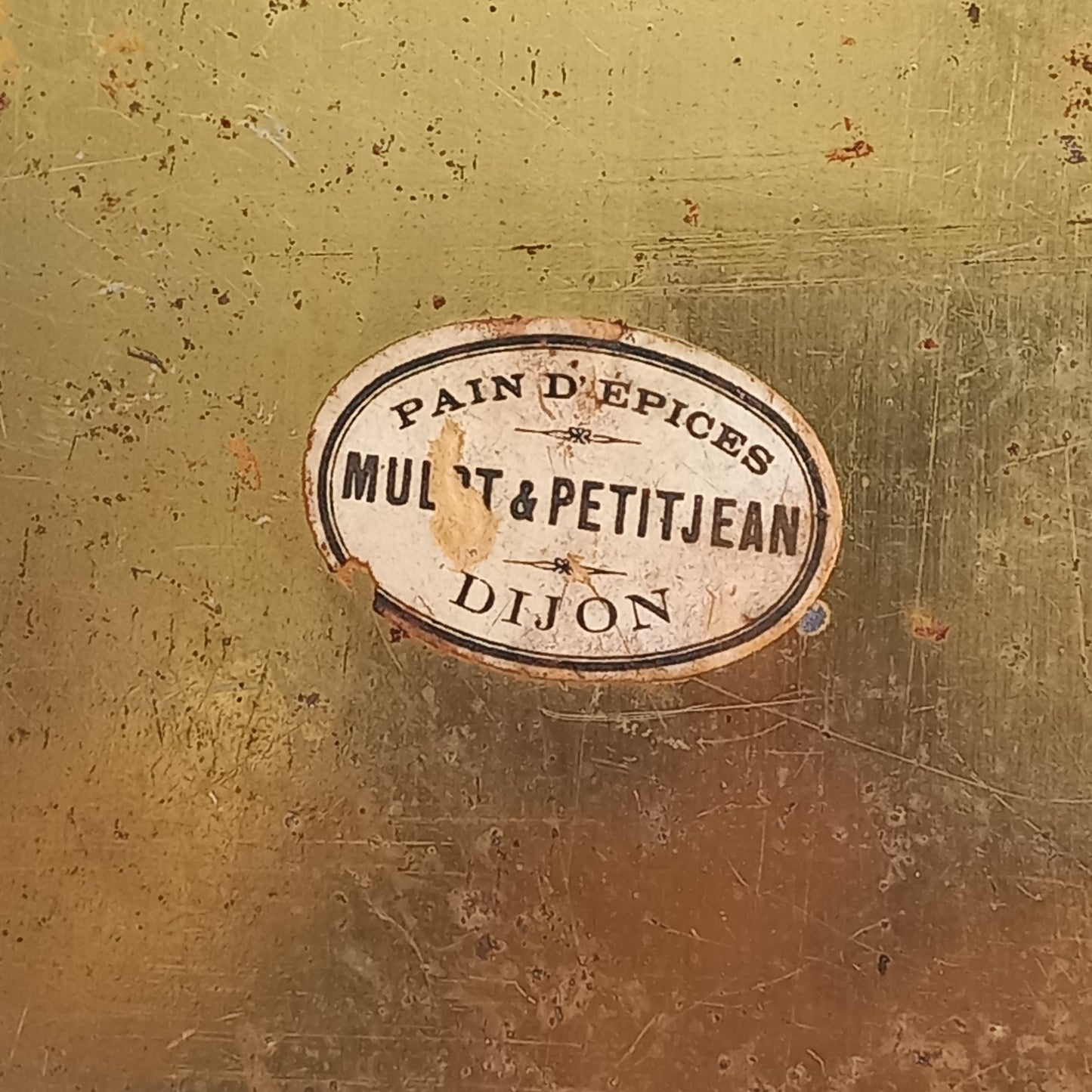 Decorative antique tin box with floral pattern