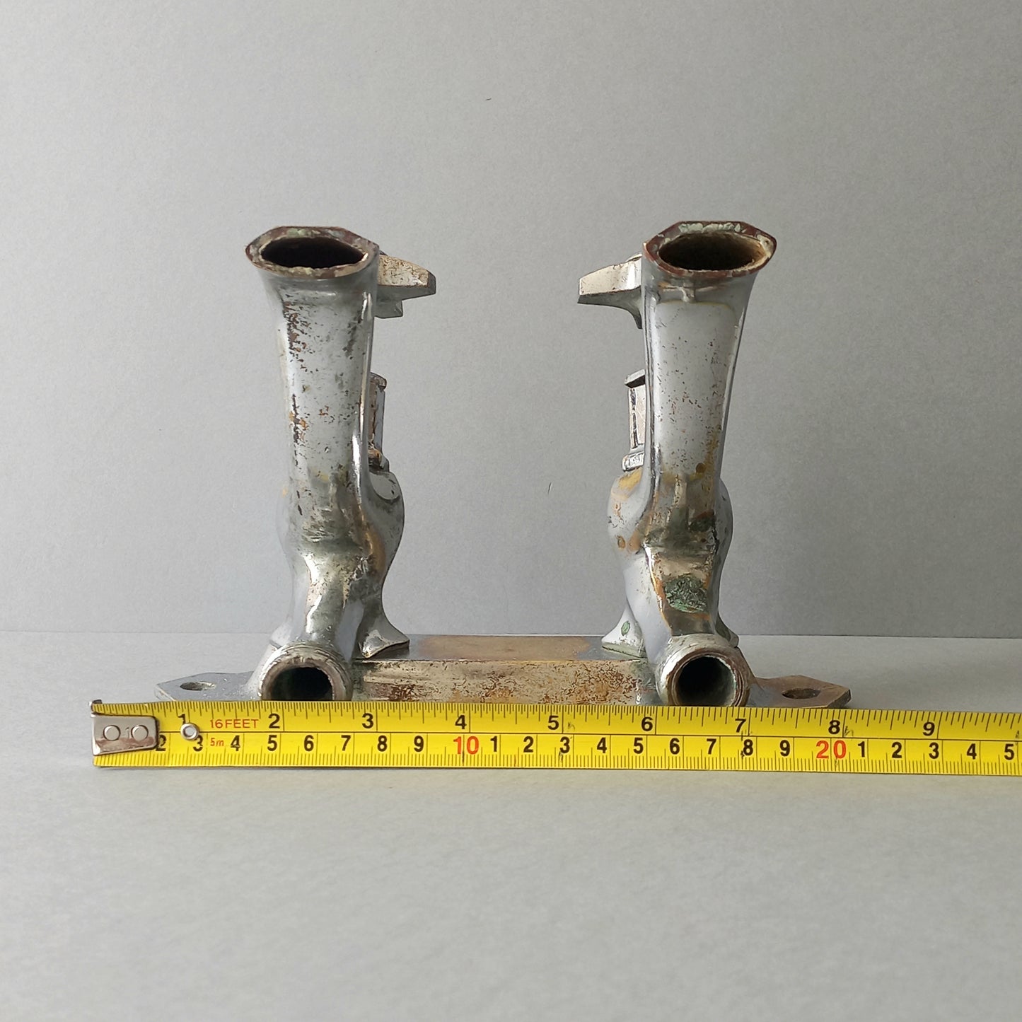 French vintage hot and cold faucet taps that are heavy, quality pieces being sold as a restoration piece or project.