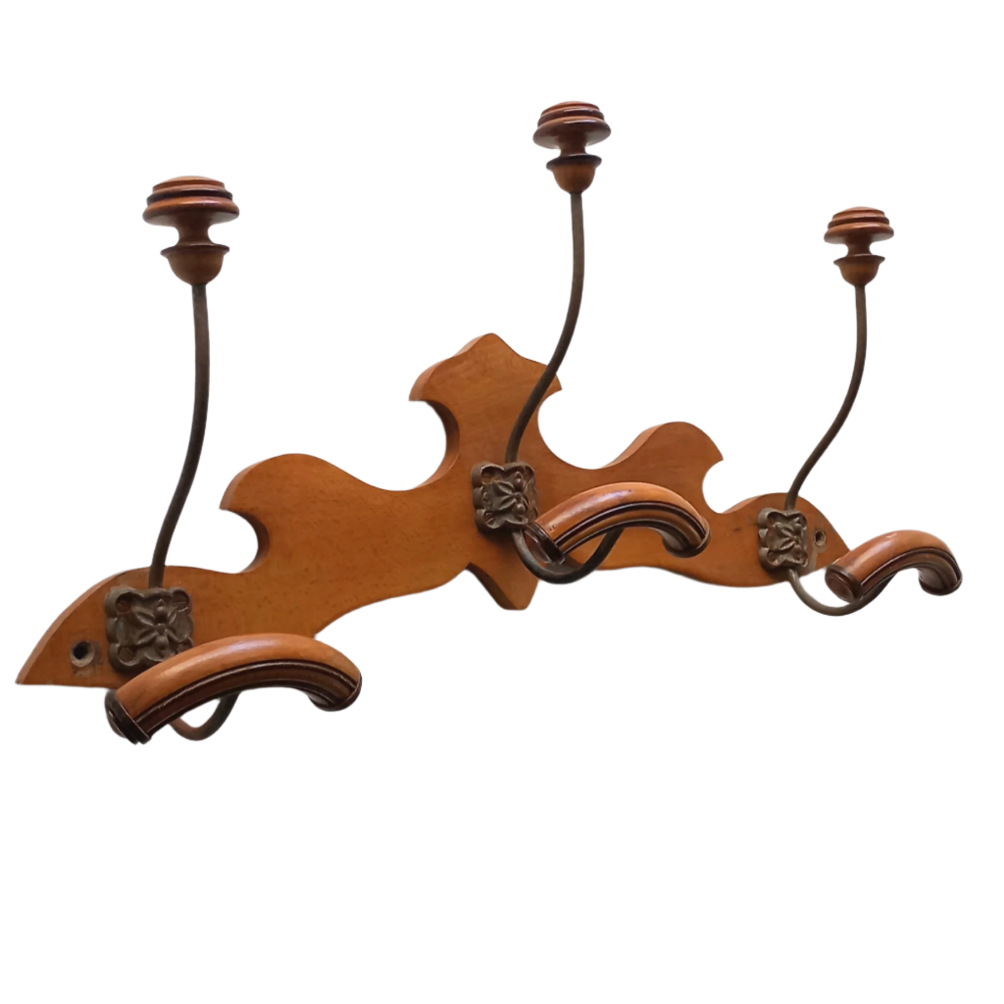 French Vintage 3 Peg Coat and Hat Rack, Wall Decor