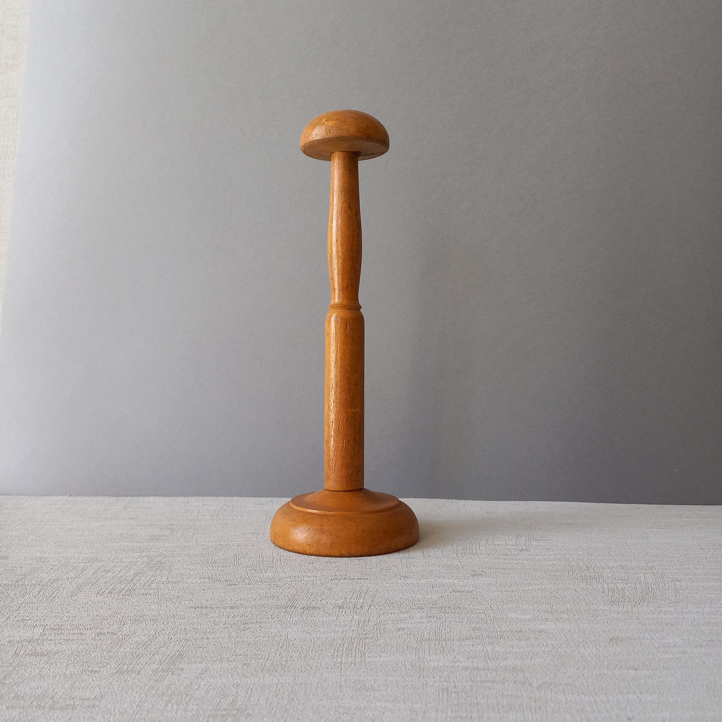 A sturdy little French vintage wooden hat stand which will be great for displaying your hats, helmets, etc. In summary, a nice authentic French vintage piece from France.