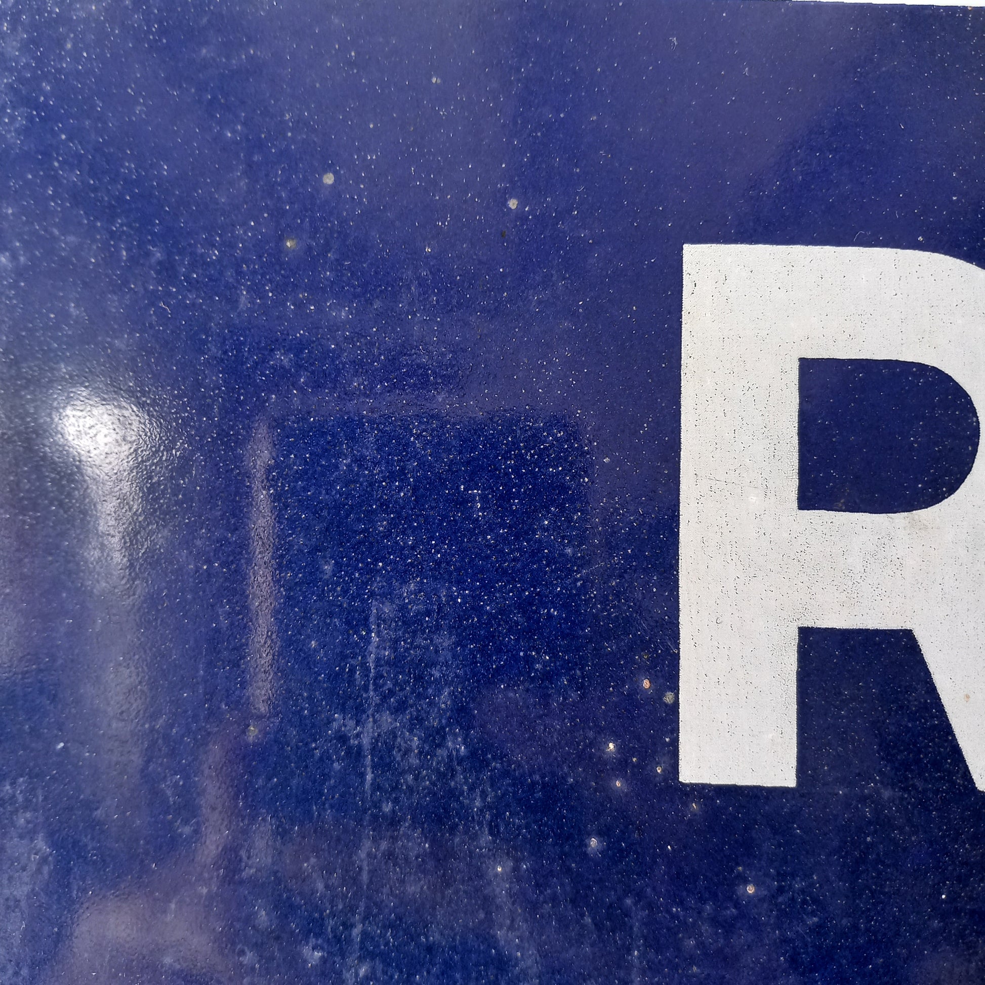 Original and very collectible, a French street name sign, 'Rue des Barrières' sauced at an antique market in south west France. These old dark blue (it's a darker blue than it appears in my photos) street signs with white text look super as pieces of home decor in French country home/shabby chic inspired interiors, man caves, commercial premises, industrial loft apartments, and many other locations.