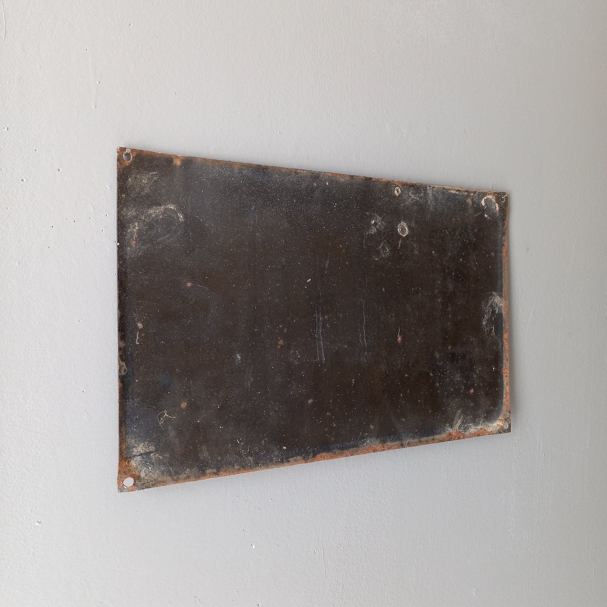 Original and very collectible, a French street name sign, 'Rue des Barrières' sauced at an antique market in south west France. These old dark blue (it's a darker blue than it appears in my photos) street signs with white text look super as pieces of home decor in French country home/shabby chic inspired interiors, man caves, commercial premises, industrial loft apartments, and many other locations.