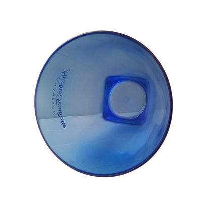 Vintage Nicolas Feuillatte transparent blue champagne bucket made from resin or hardened plastic. Being a vintage item there are of course some scuffs and scratches in the plastic.