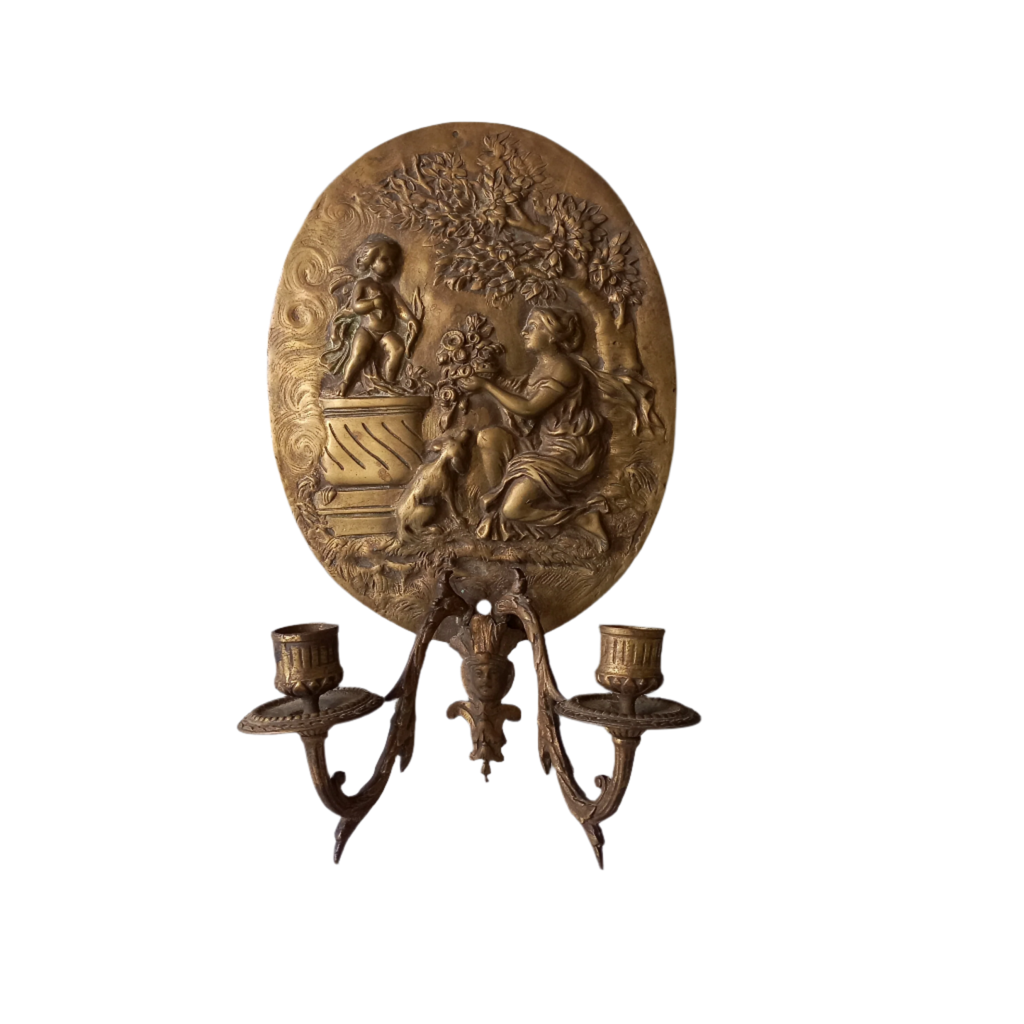 Antique wall mounted decorative candle sconce