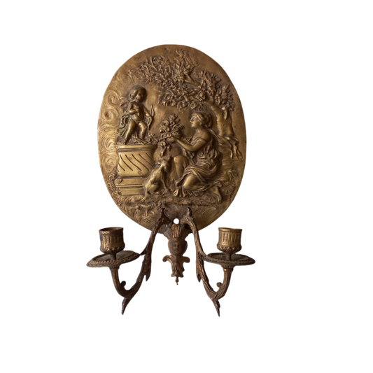 Antique wall mounted decorative candle sconce