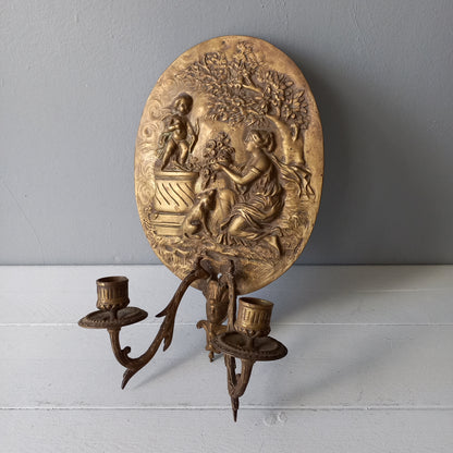 Antique wall mounted decorative candle sconce