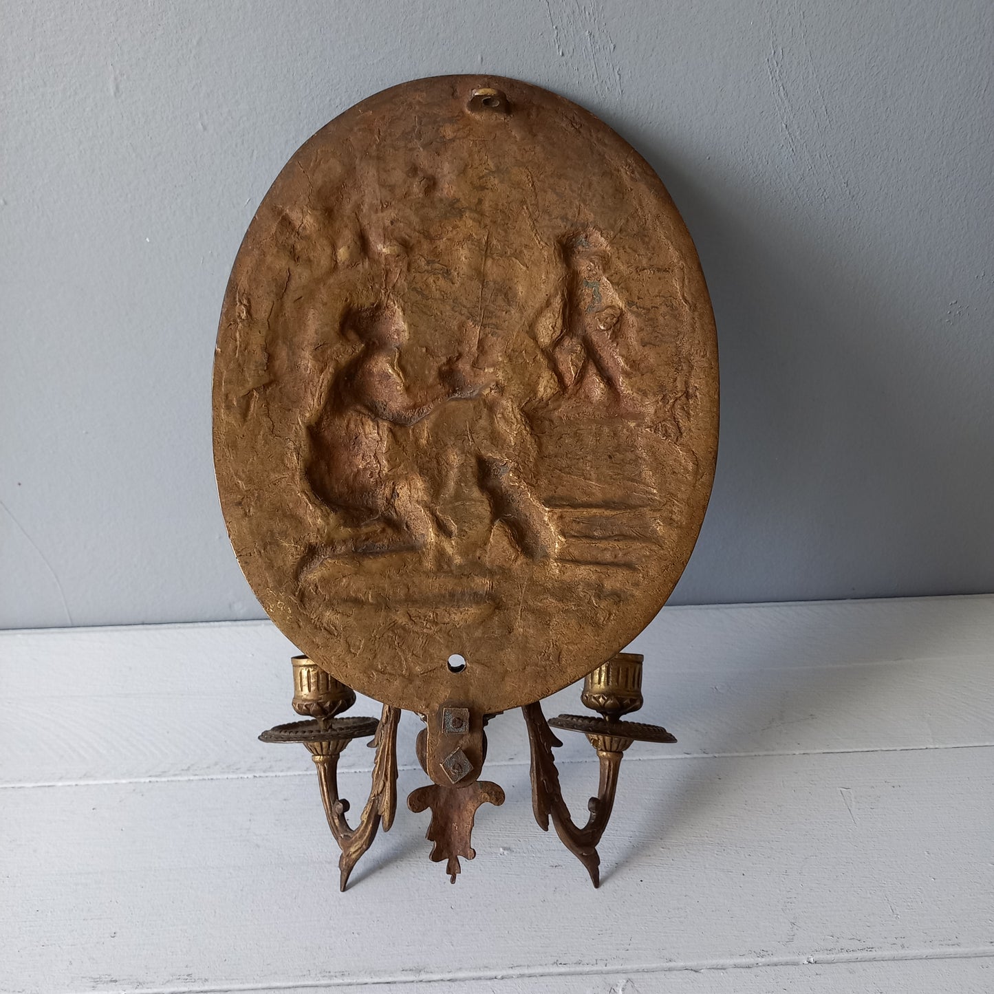 Antique wall mounted decorative candle sconce