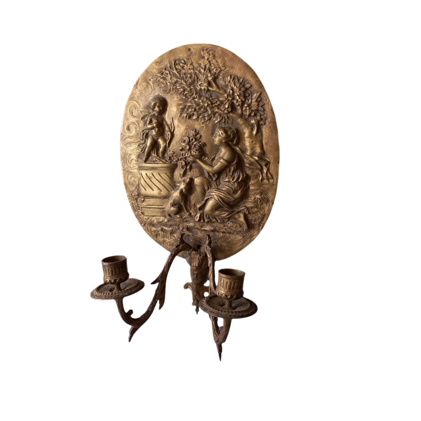 Antique wall mounted decorative candle sconce