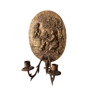 Antique wall mounted decorative candle sconce