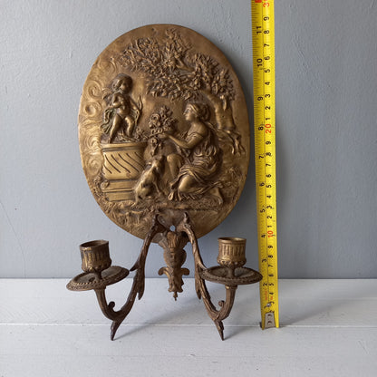 Antique wall mounted decorative candle sconce
