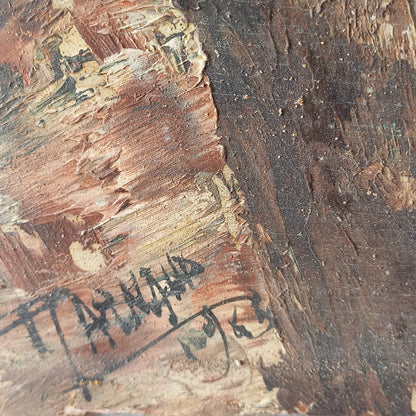 A beautiful piece of original French art depicting sailing boats on a rocky coastline. The painting is wonderfully done in a 'painterly' fashion with thick, vibrant oil paint strokes on hardboard. It has been signed and dated by the artist.