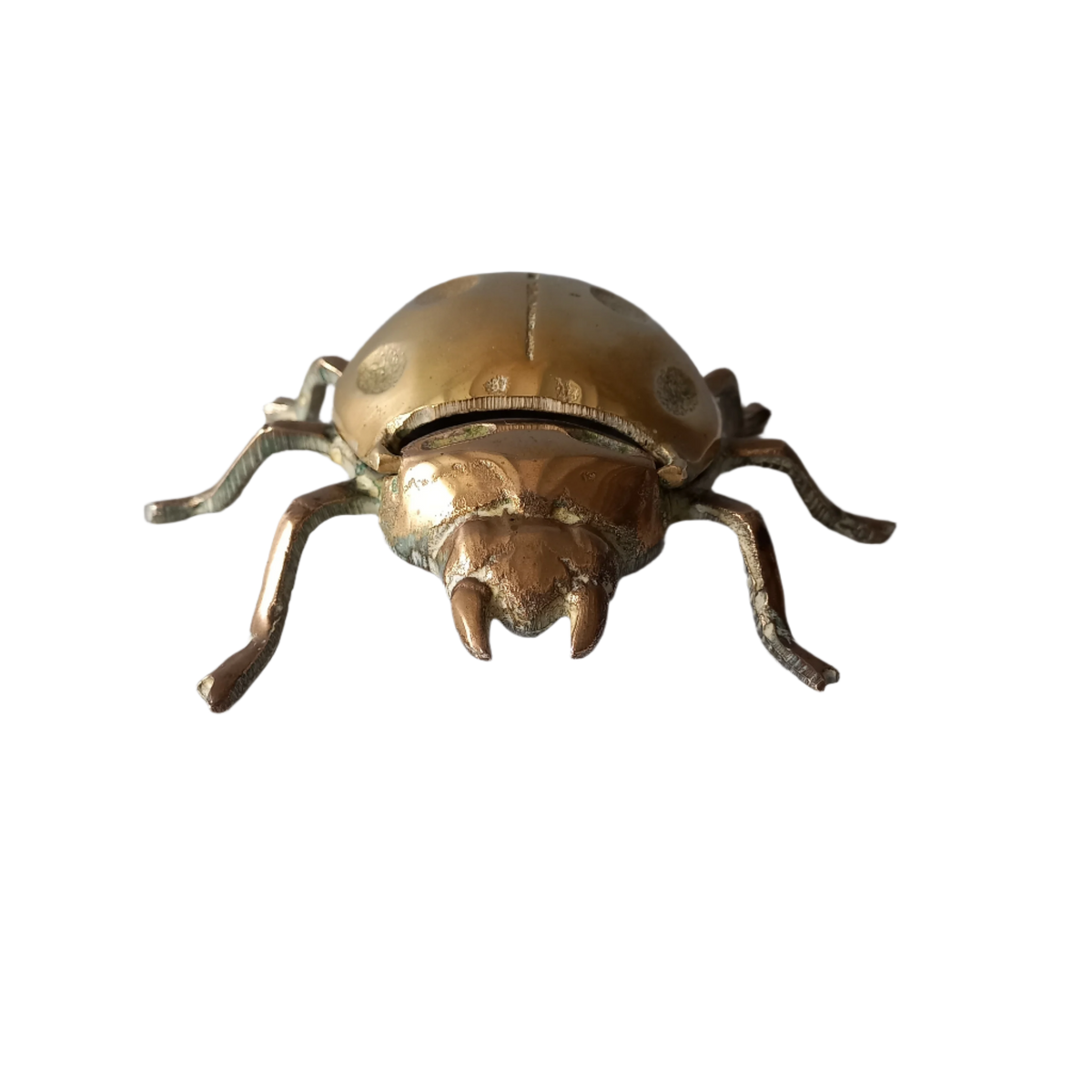 Vintage brass ladybug ashtray, ladybird ornament