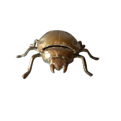 Vintage brass ladybug ashtray, ladybird ornament