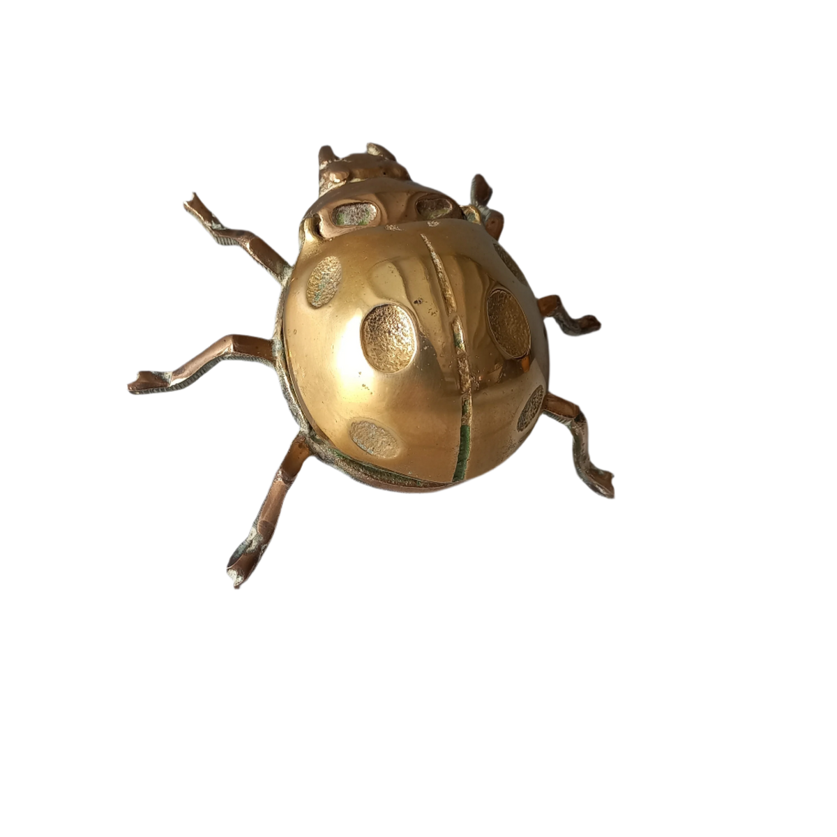 Vintage brass ladybug ashtray, ladybird ornament