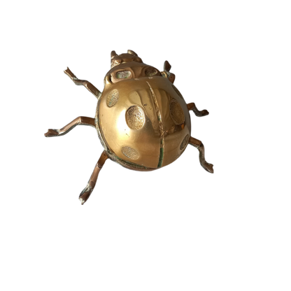 Vintage brass ladybug ashtray, ladybird ornament