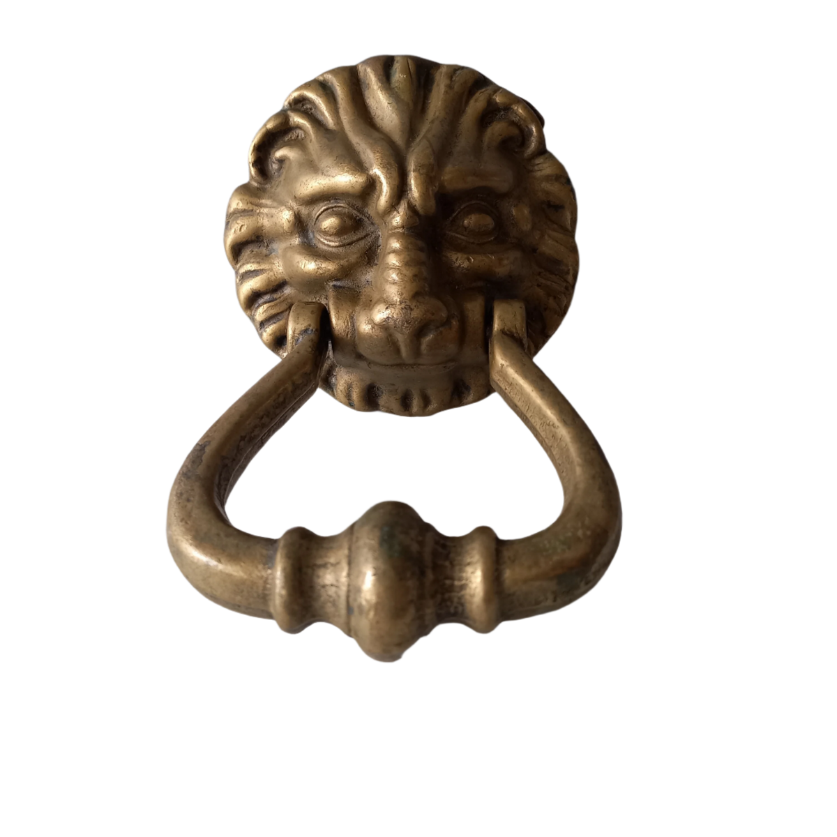French vintage brass lion door knocker, original antique door decor