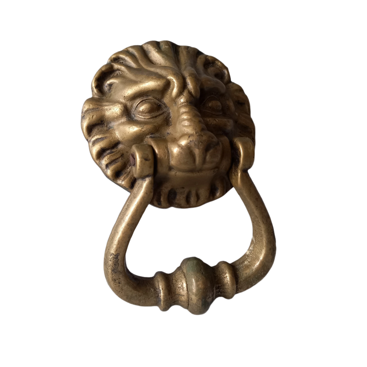 French vintage brass lion door knocker, original antique door decor
