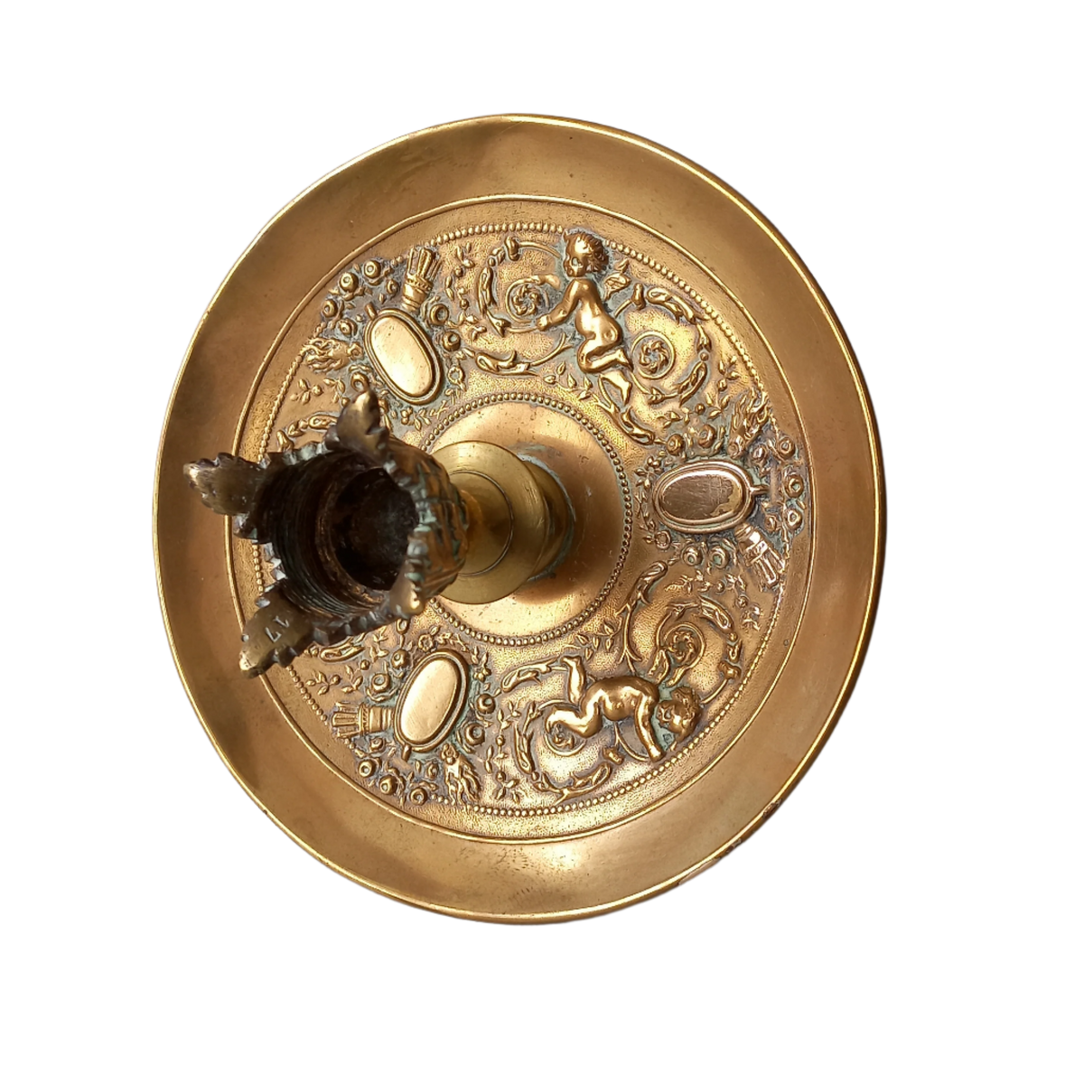 French vintage brass candle holder, decorative candle stick holder