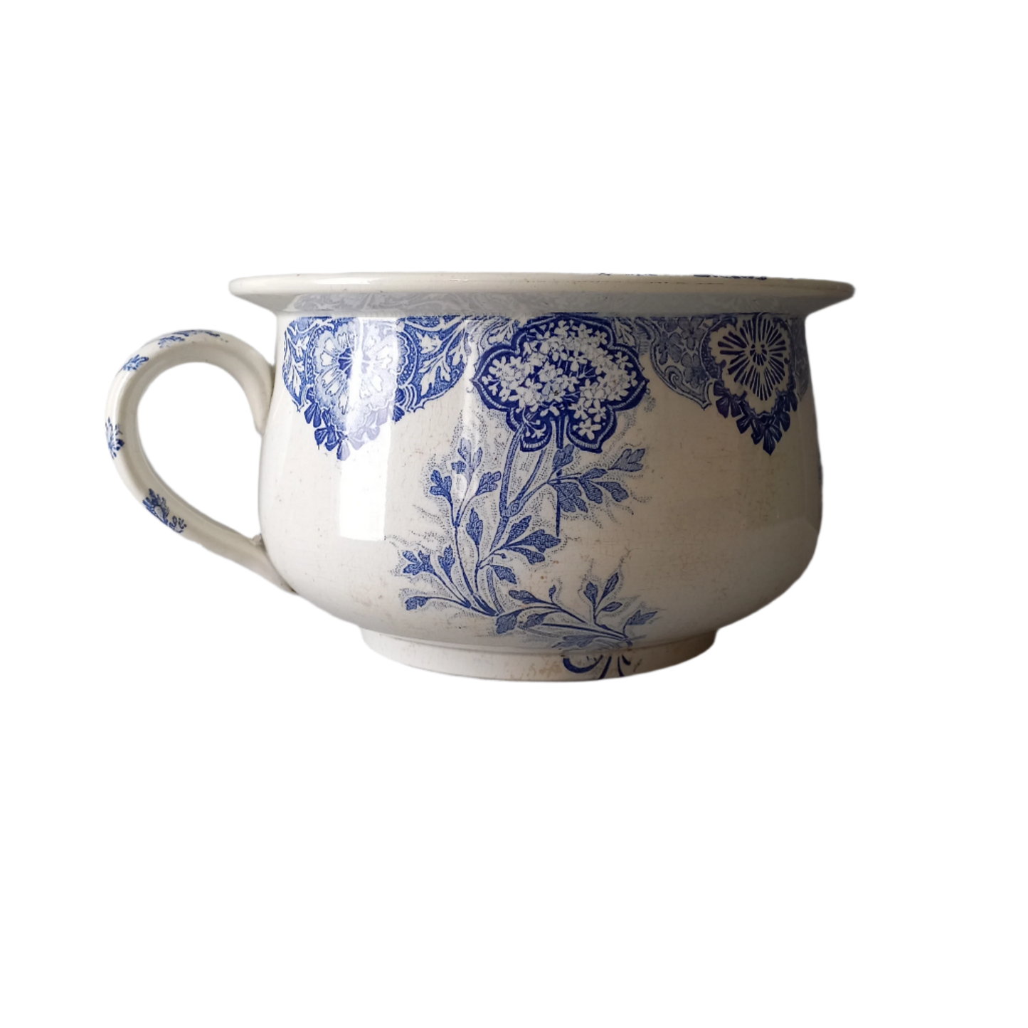 Antique ironstone chamber pot, french potty, ironstone planter or plant pot holder