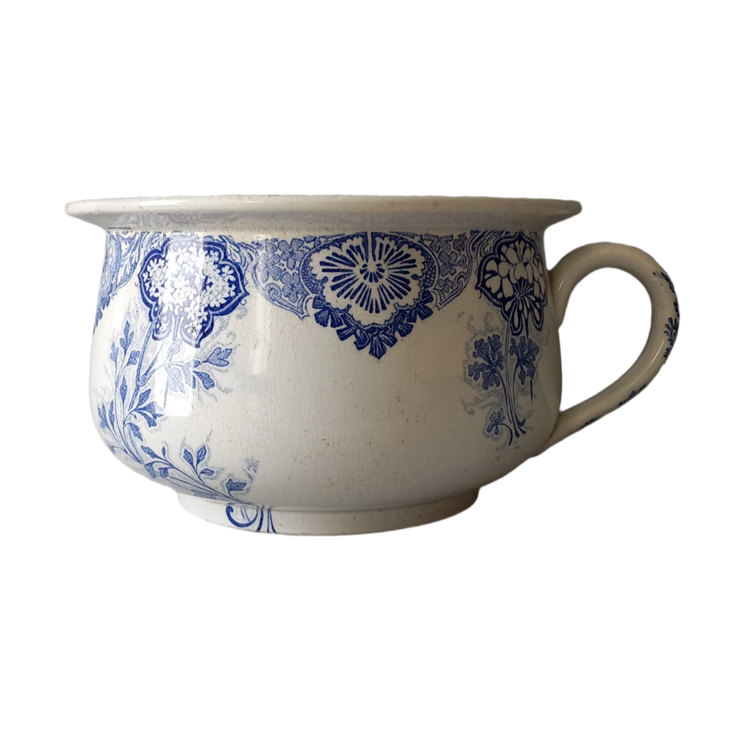 Antique ironstone chamber pot, french potty, ironstone planter or plant pot holder