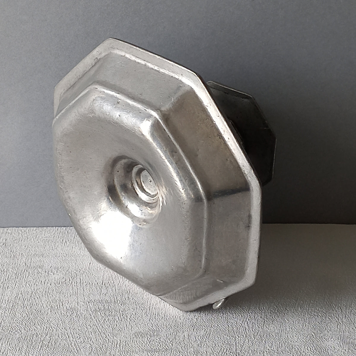 French Vintage Pewter Candle Holder, At Deco Style Chamber Stick
