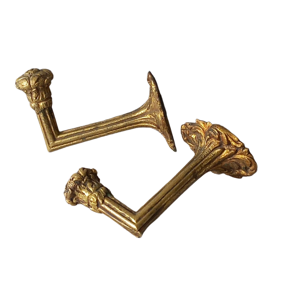 Antique brass curtain hold backs from France