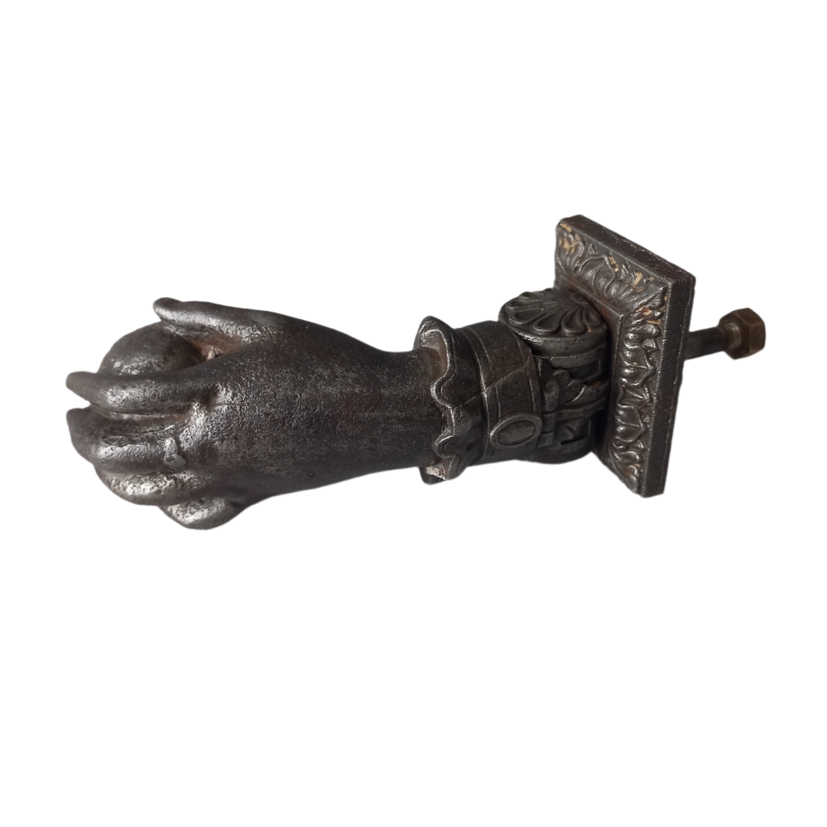 French antique female hand door knocker made from cast iron