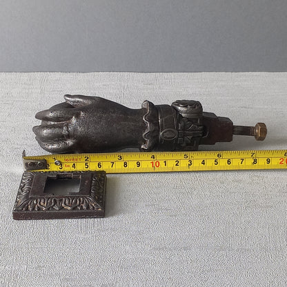 French antique female hand door knocker made from cast iron