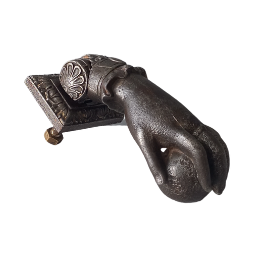 French antique female hand door knocker made from cast iron