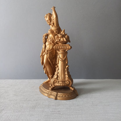 French Antique Female Metal Figurine