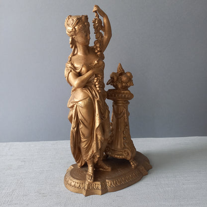 French Antique Female Metal Figurine