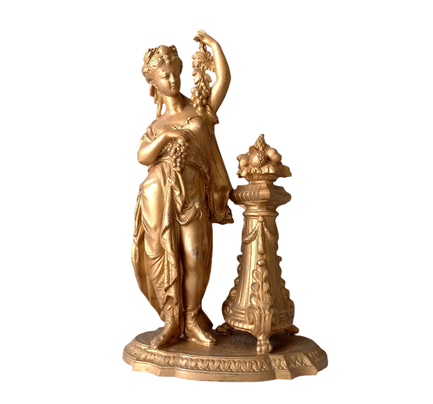 French Antique Female Metal Figurine