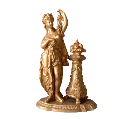 French Antique Female Metal Figurine