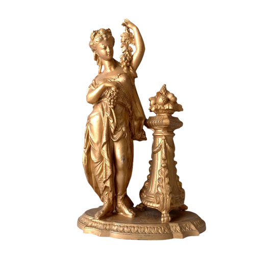 French Antique Female Metal Figurine