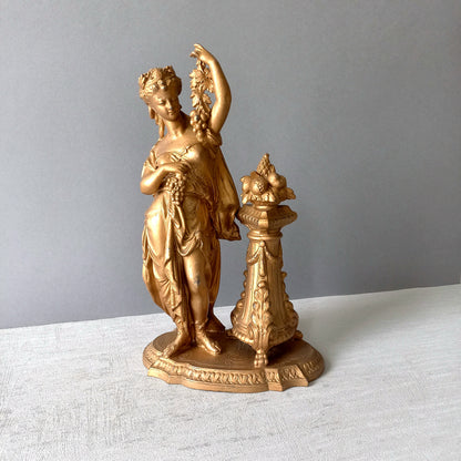 French Antique Female Metal Figurine