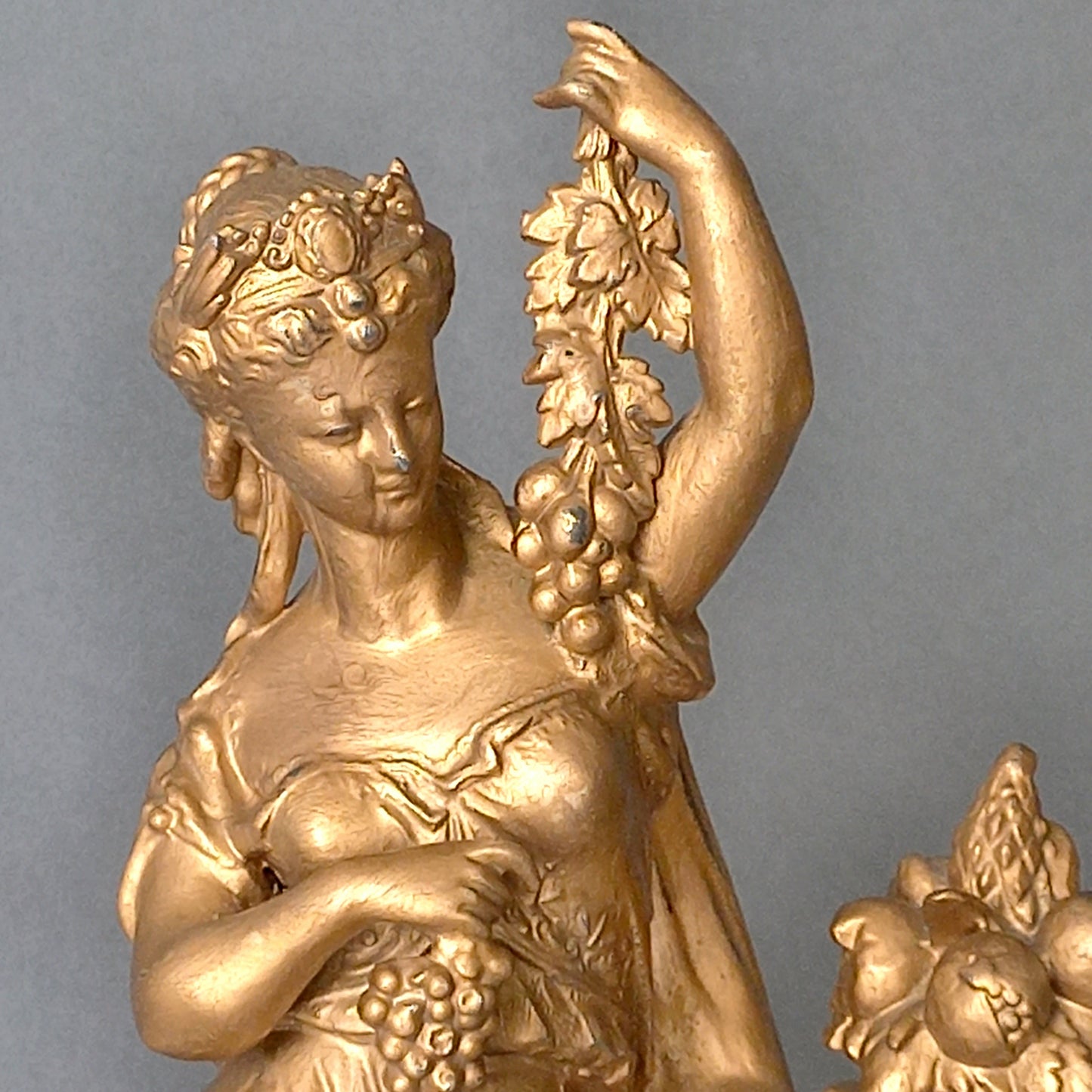 French Antique Female Metal Figurine