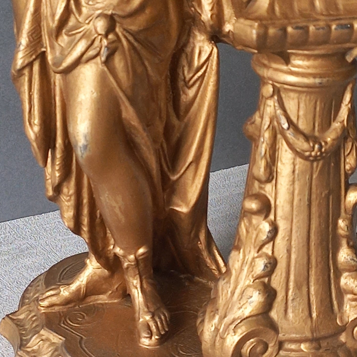 French Antique Female Metal Figurine