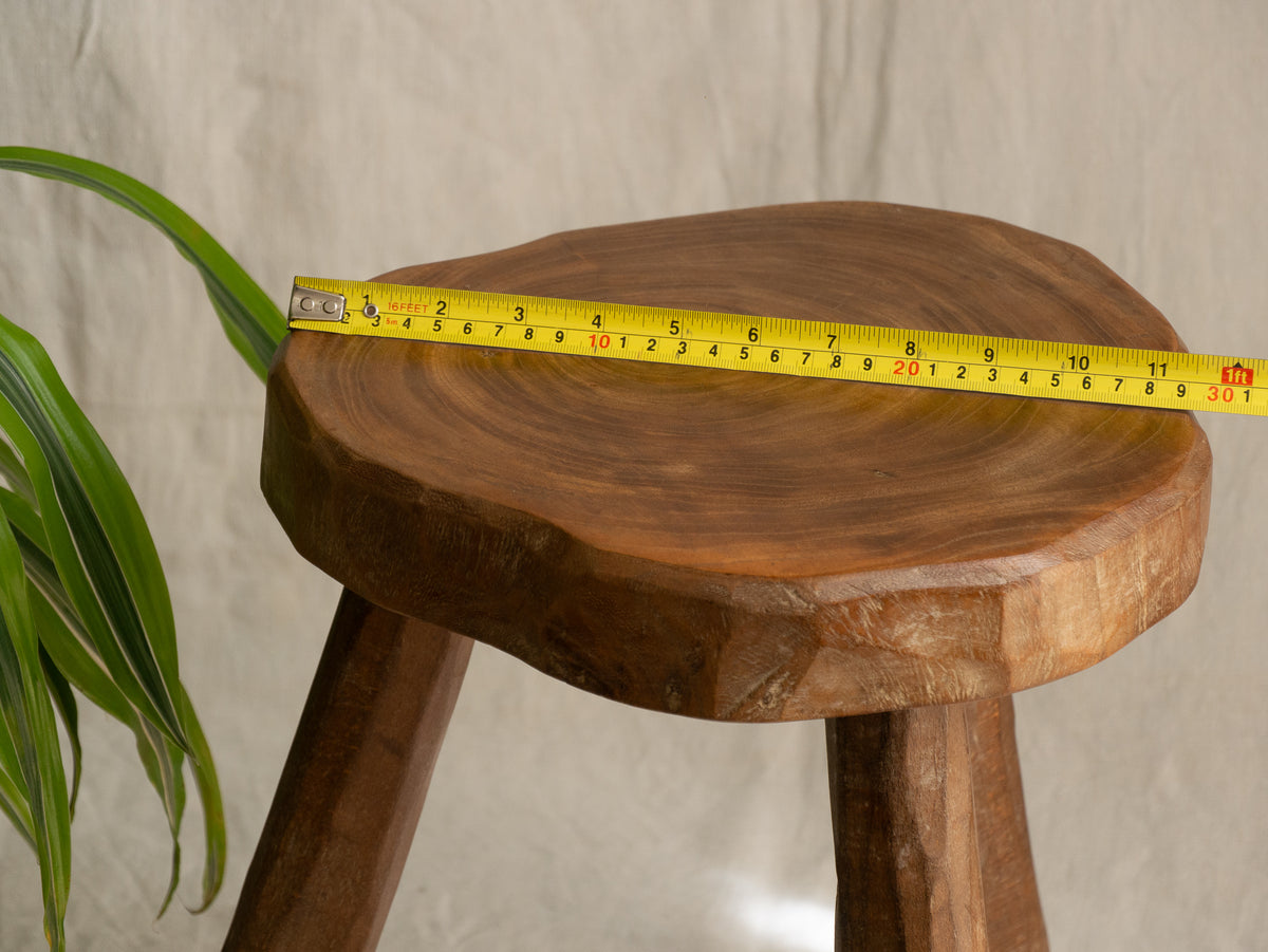 French Vintage Rustic Wooden Stool, Country Home Interior Decor