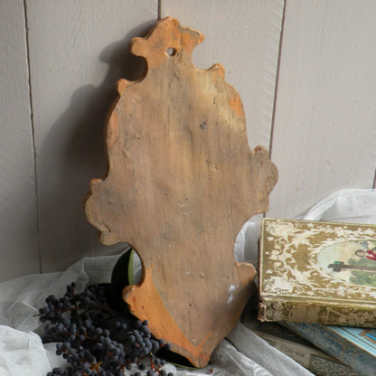 French Antique Religious Ceramic Holy Water Font