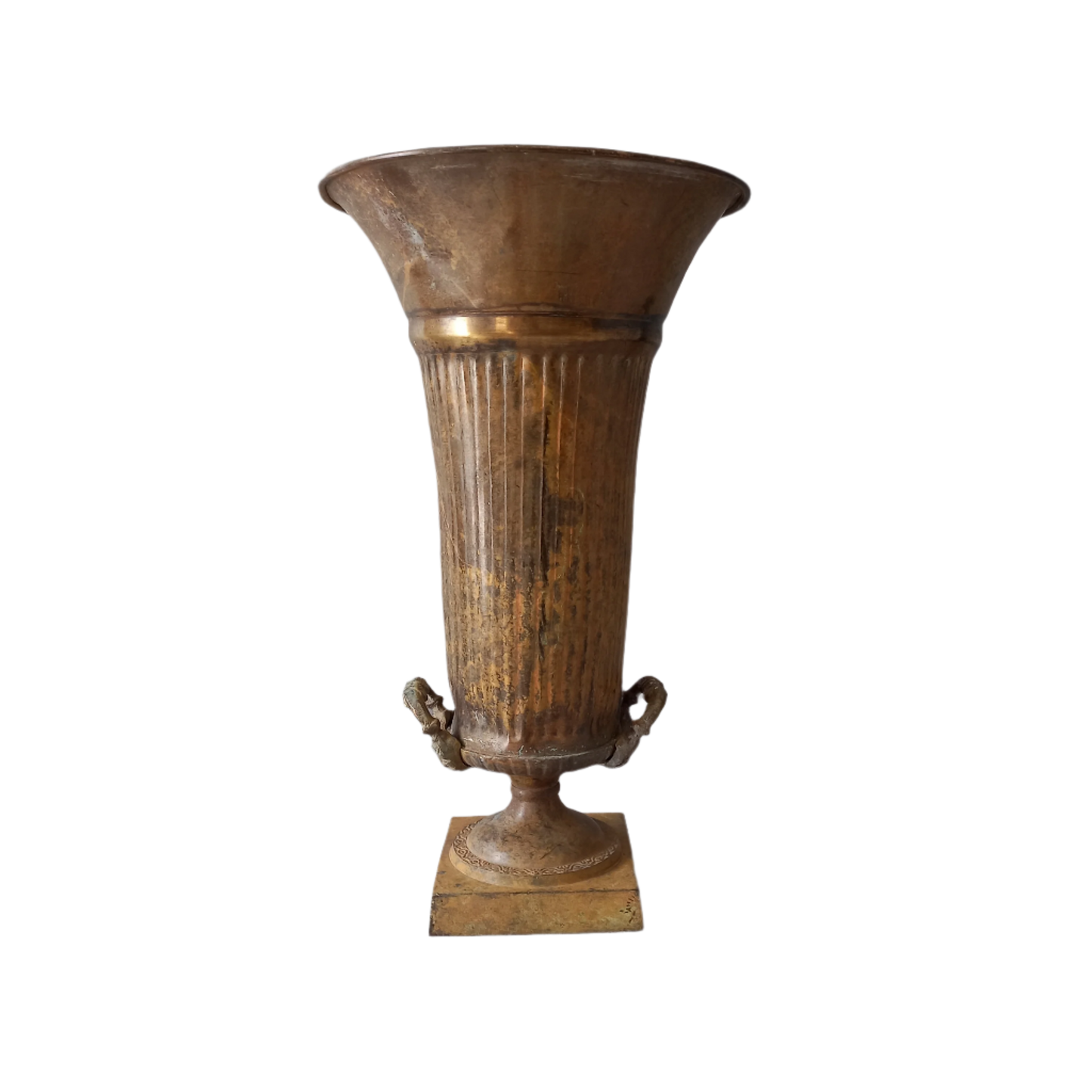 LARGE French antique art nouveau metal vase urn, decorative umbrella stand