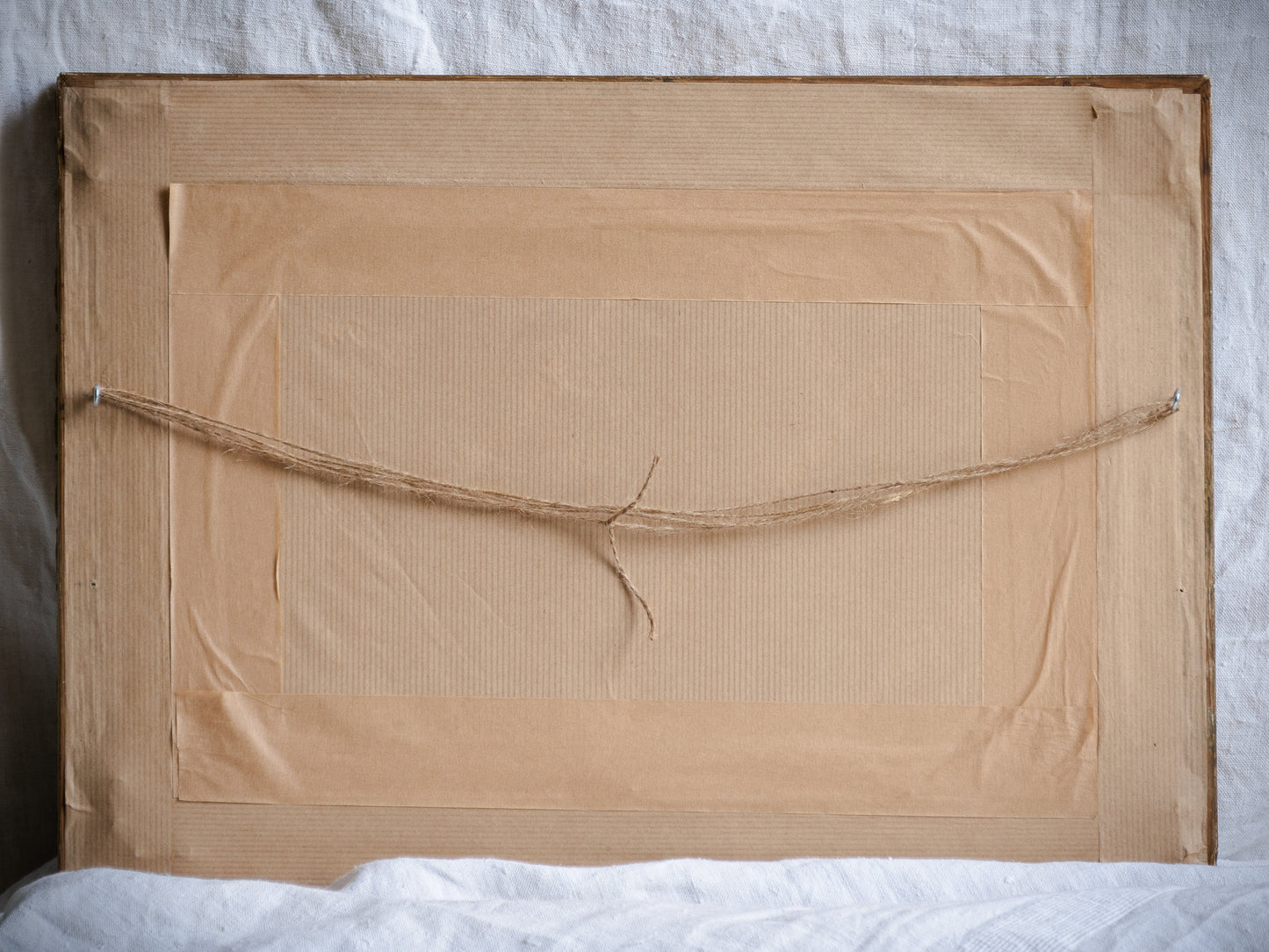 Antique Charcoal Landscape In Gold Frame, Trees and River