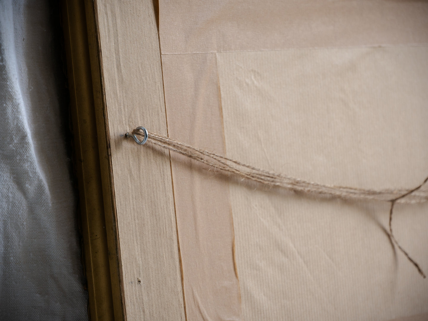 Antique Charcoal Landscape In Gold Frame, Trees and River