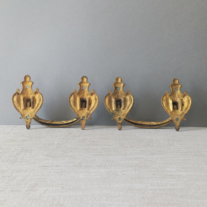 A pair of stunning French antique bronze drawer handles, elegant and decorative pieces to add the finishing touches to your drawers.
