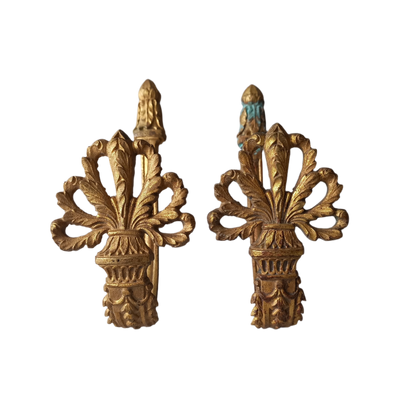 French antique decorative curtain hold backs or tie backs made from brass, bronze