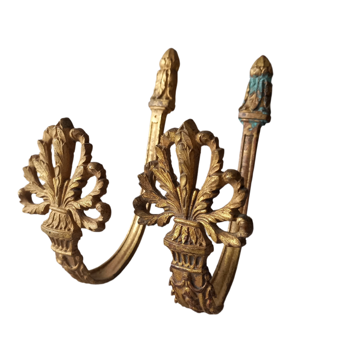 French antique decorative curtain hold backs or tie backs made from brass, bronze