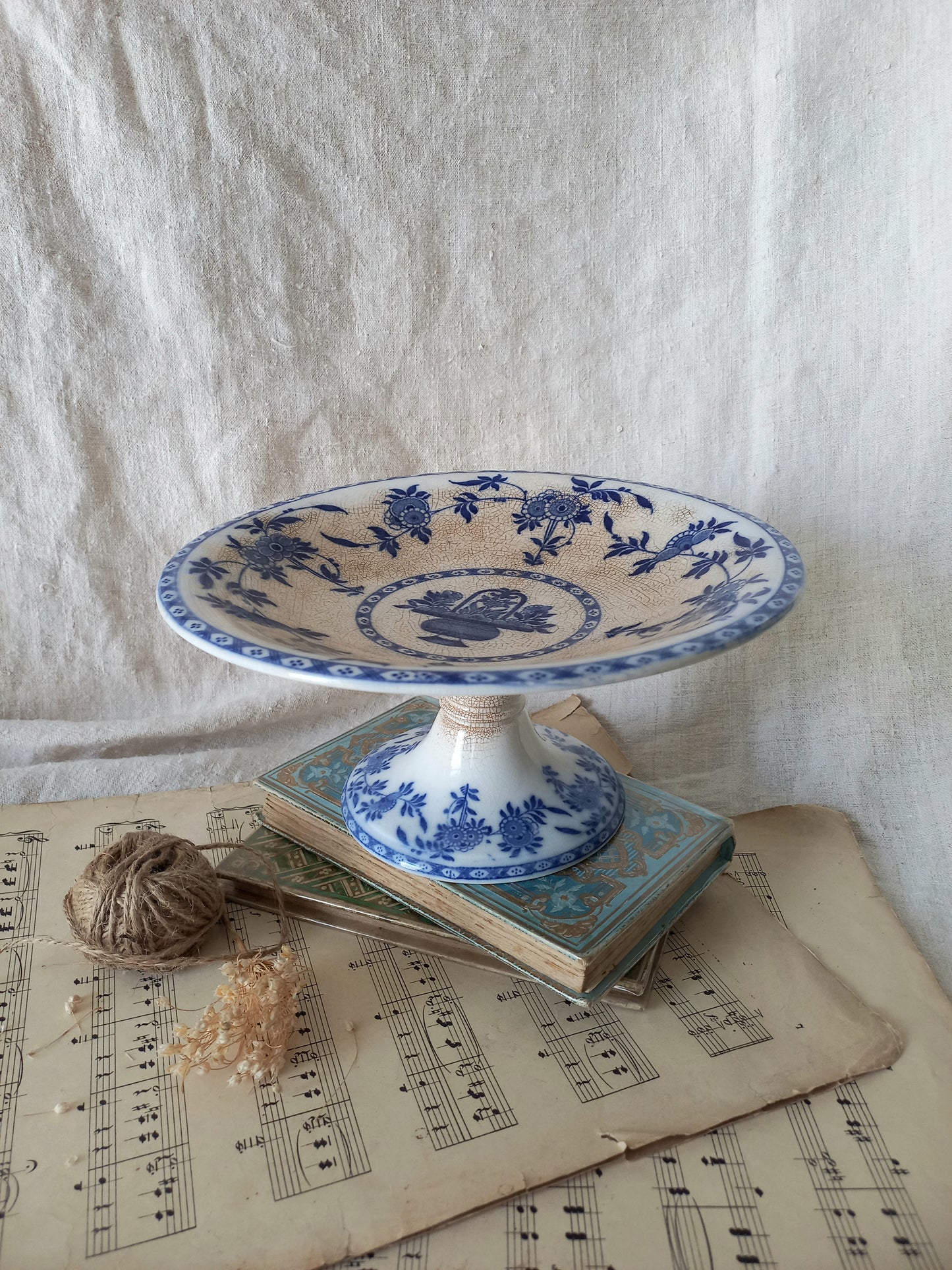 antique English ceramic compote/footed dish by Minton