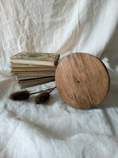 A beautiful French vintage/antique wooden hat stand/milliner's stand. This hand-made hat stand is a short, solid and sturdy piece with some good weight to it that will make a great piece of home decor in any interior, especially those inspired by rustic, country and farmhouse decor.