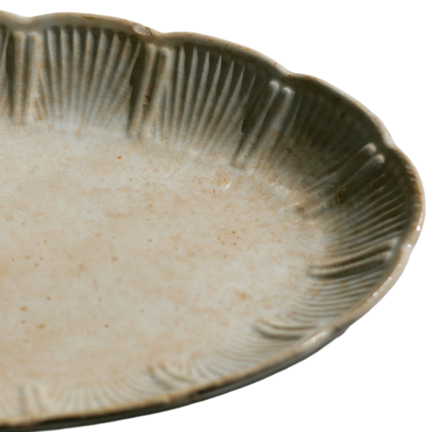 A beautiful pair of French antique ironstone raviers or side plates which over the last century or more have developed a wonderful time-worn and tea-stained finish which make them perfect for shabby chic interior decor. We very rarely come across these little plates lately they're a rare find.