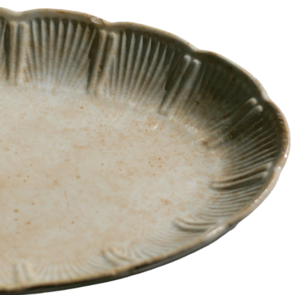 A beautiful pair of French antique ironstone raviers or side plates which over the last century or more have developed a wonderful time-worn and tea-stained finish which make them perfect for shabby chic interior decor. We very rarely come across these little plates lately they're a rare find.